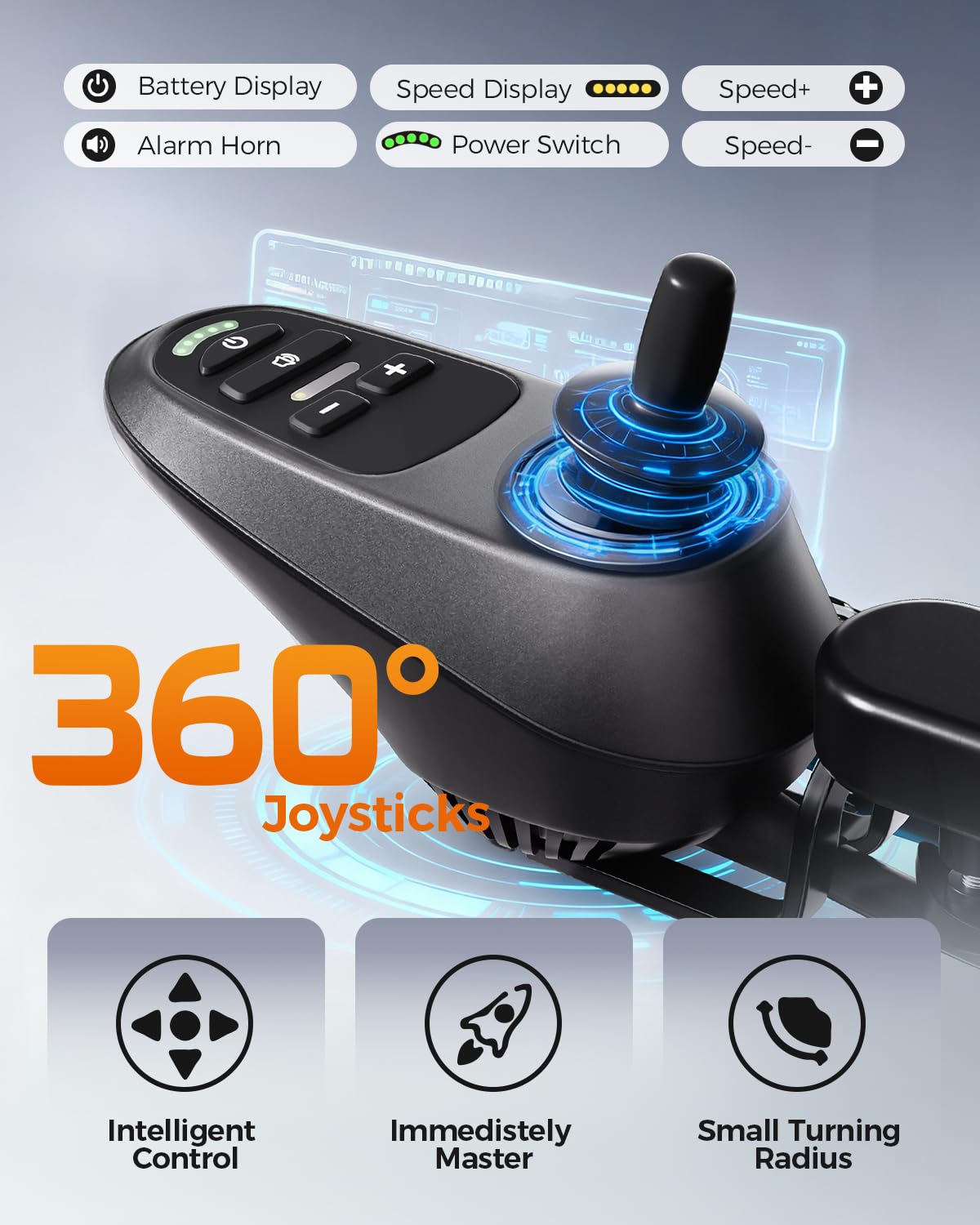 Ultra Lightweight Foldable Electric Wheelchair for Adults, 39 lb Portable Power Chair, 25 Mile Range