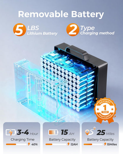 Ultra Lightweight Foldable Electric Wheelchair for Adults, 39 lb Portable Power Chair, 25 Mile Range