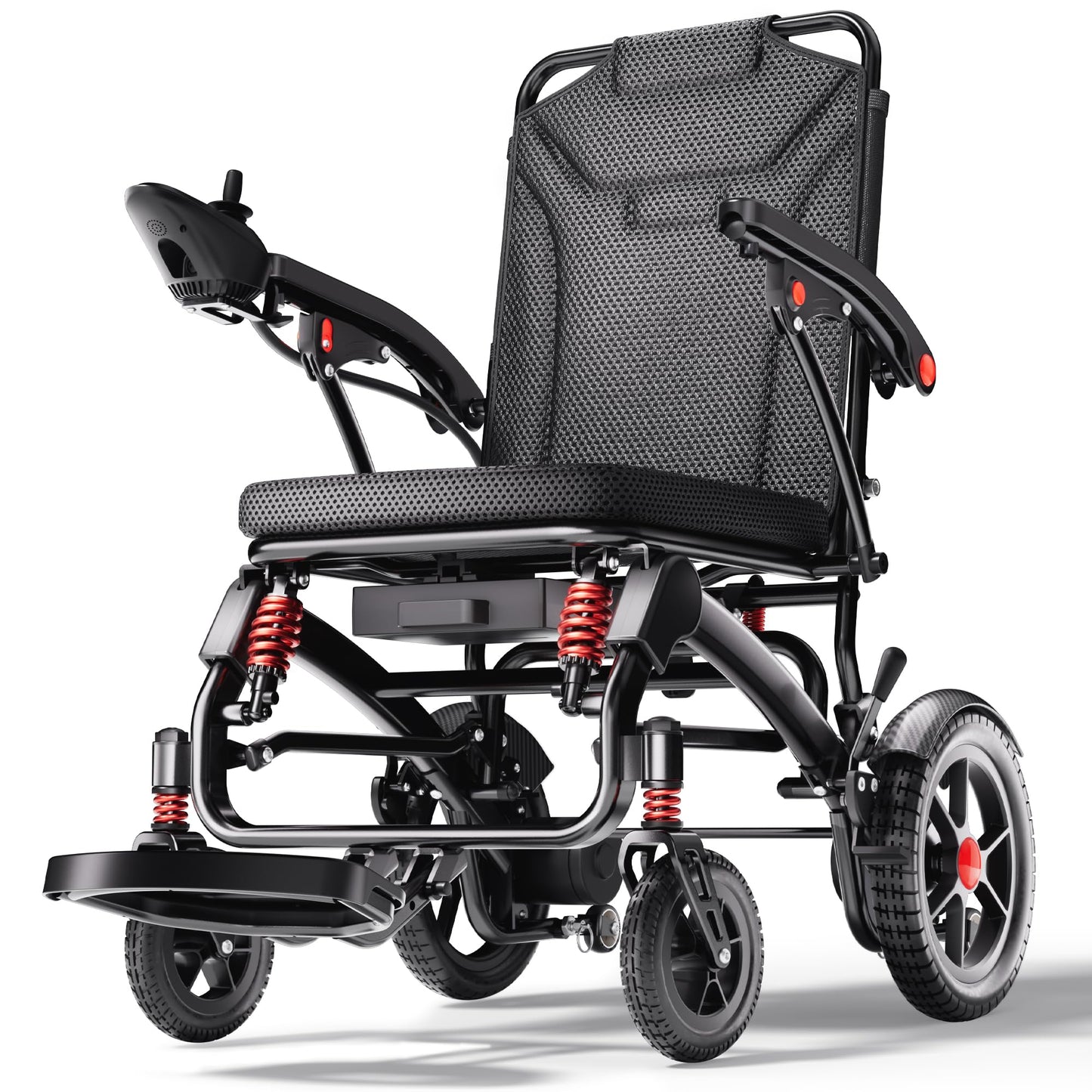 Ultra Lightweight Foldable Electric Wheelchair for Adults, 39 lb Portable Power Chair, 25 Mile Range
